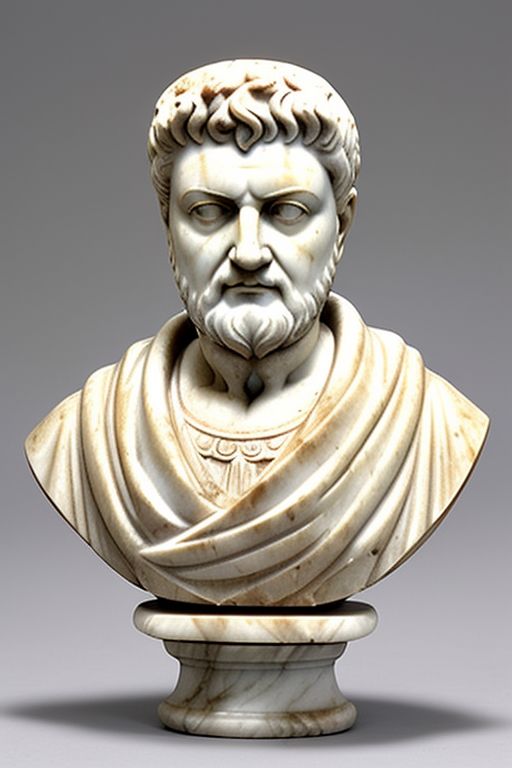 A photo of a marble bust of the Emperor Diocletian